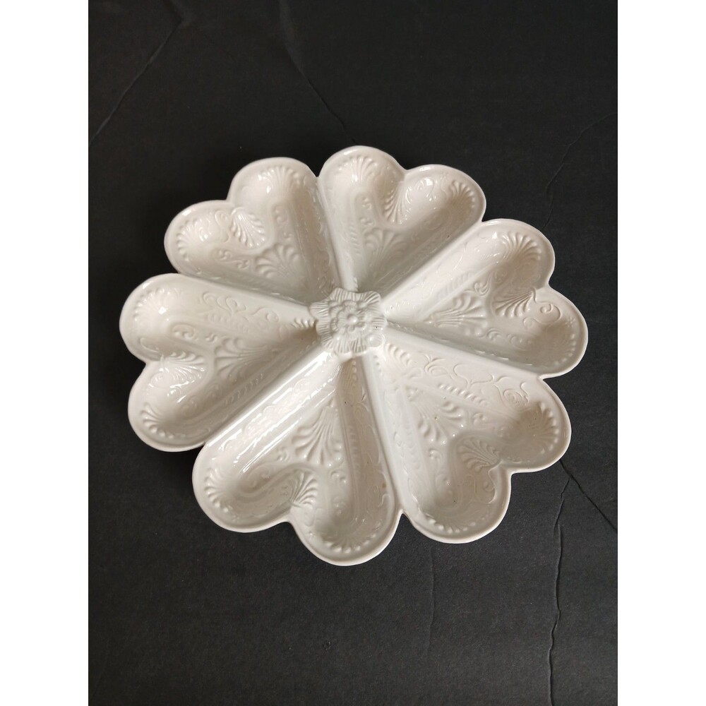 Metropolitan Museum Of Art Heart Shaped Ceramic Shortbread Pan Dish Cookie Mold
